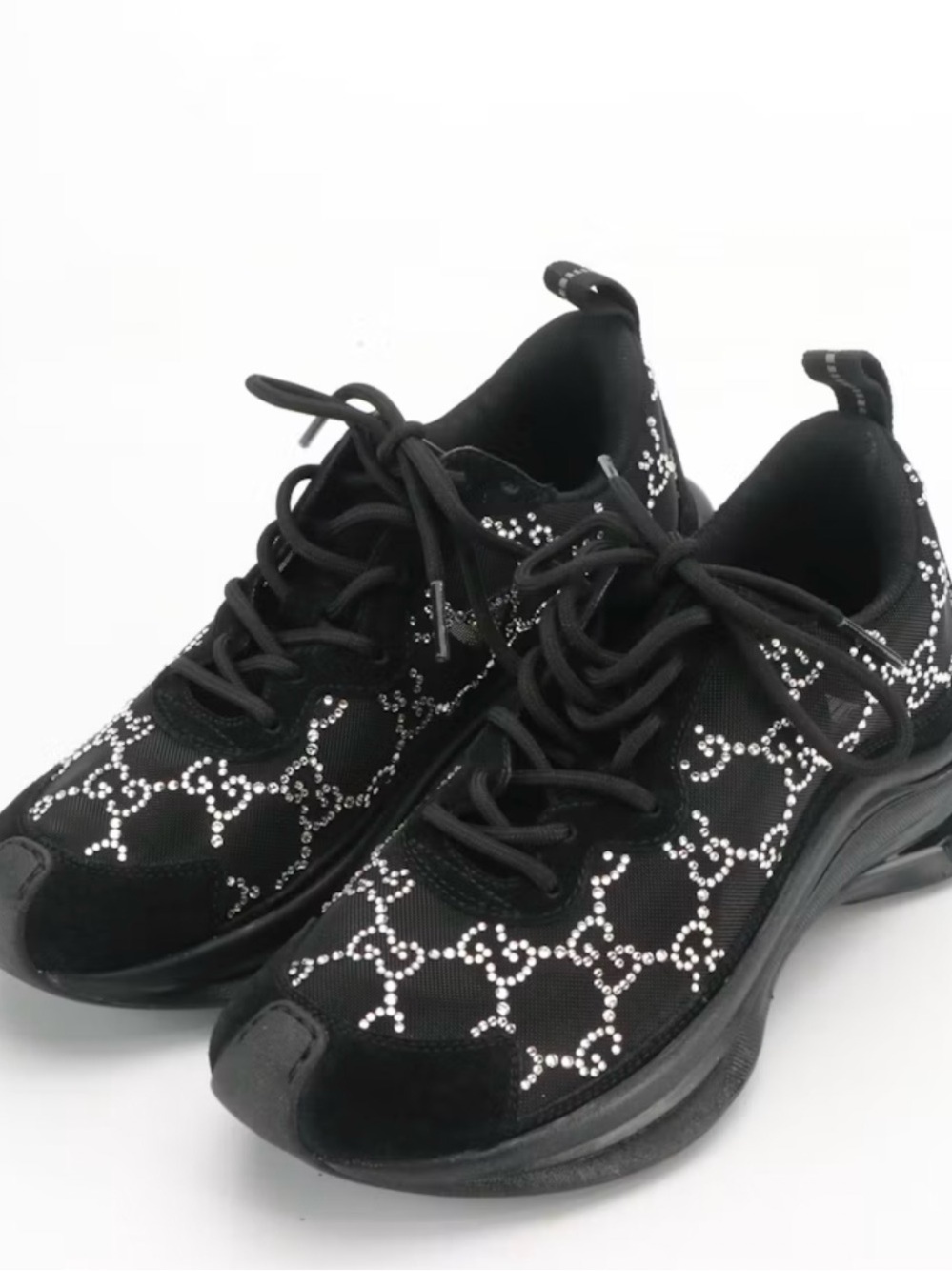 Gucci Run GG Crystal Mesh Sneakers Crystal Logo Size 35